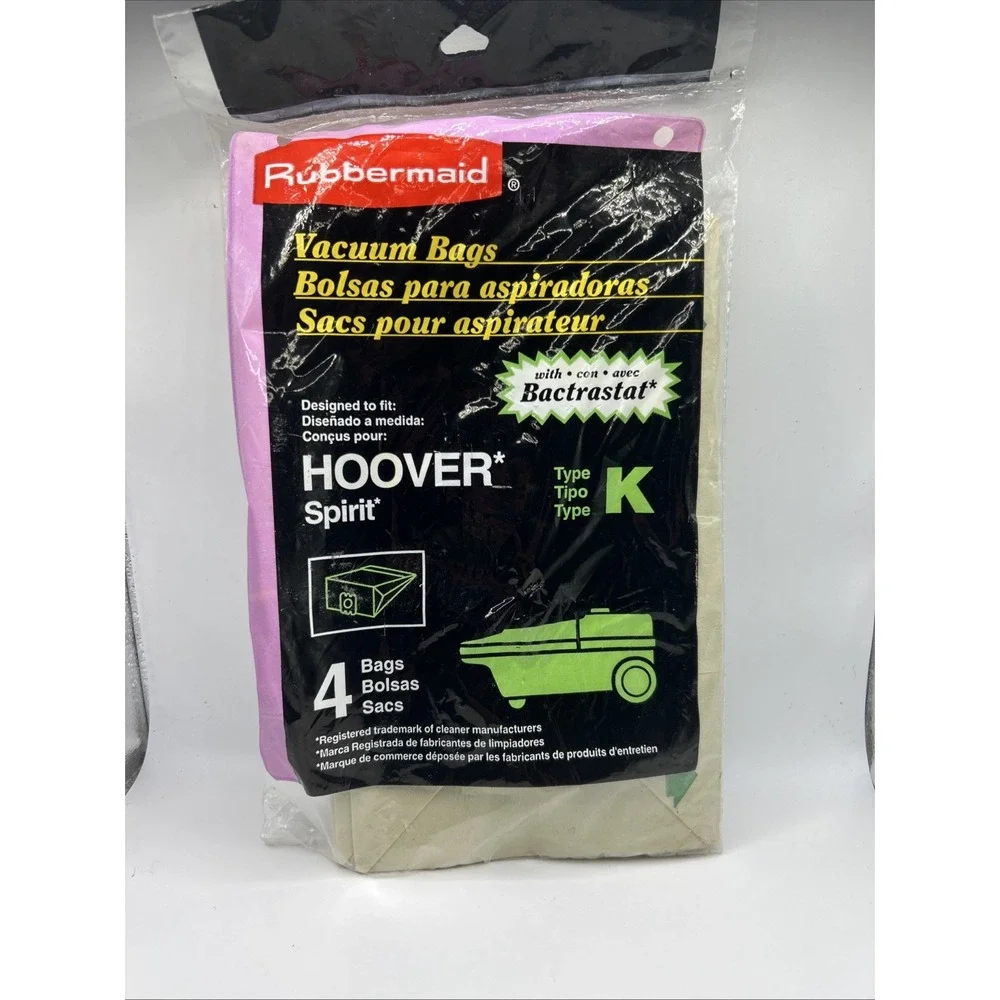 Rubbermaid Hoover Spirit Style Type K Vacuum Cleaner Bags 4 Pack New